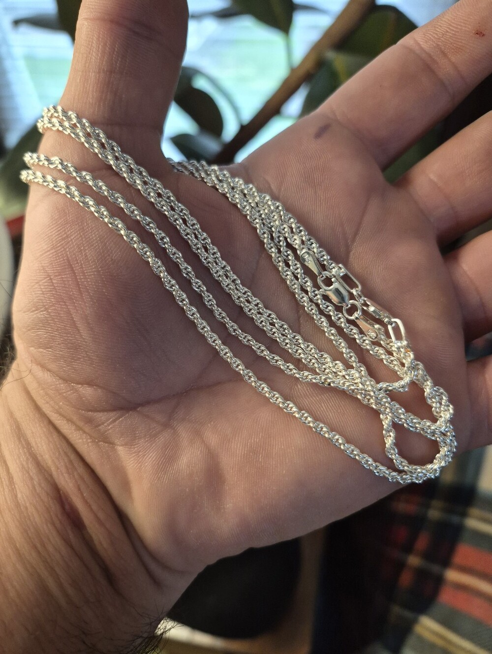 2 SEPERATE NECKLACES They Are Both Made In ITALY 925 Sterling SILVER Rope CHAINS - Picture 11 of 16